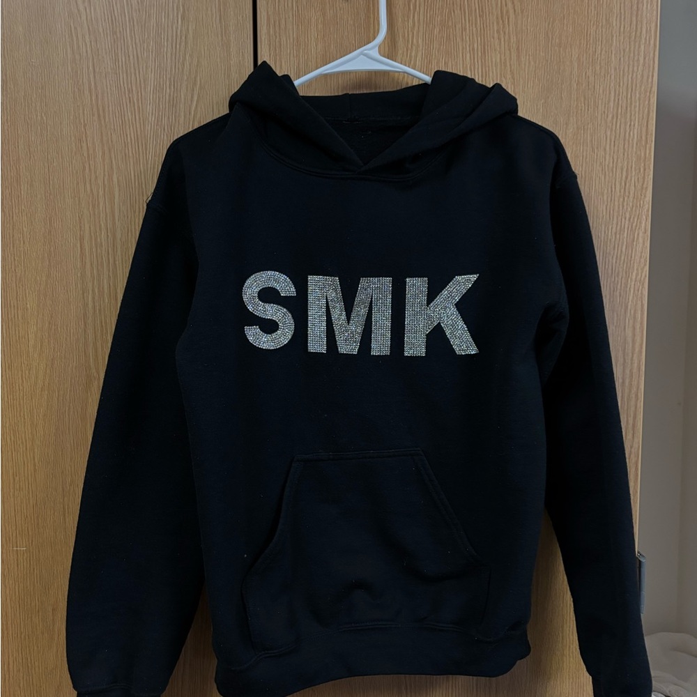 Black Hoodie with Silver Lettering